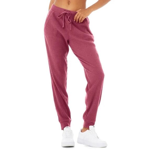 Alo Yoga Muse Sweatpants Raspberry Sorbet XXS Ribbed Cozy Lounge Jogger Pants - Picture 2 of 16